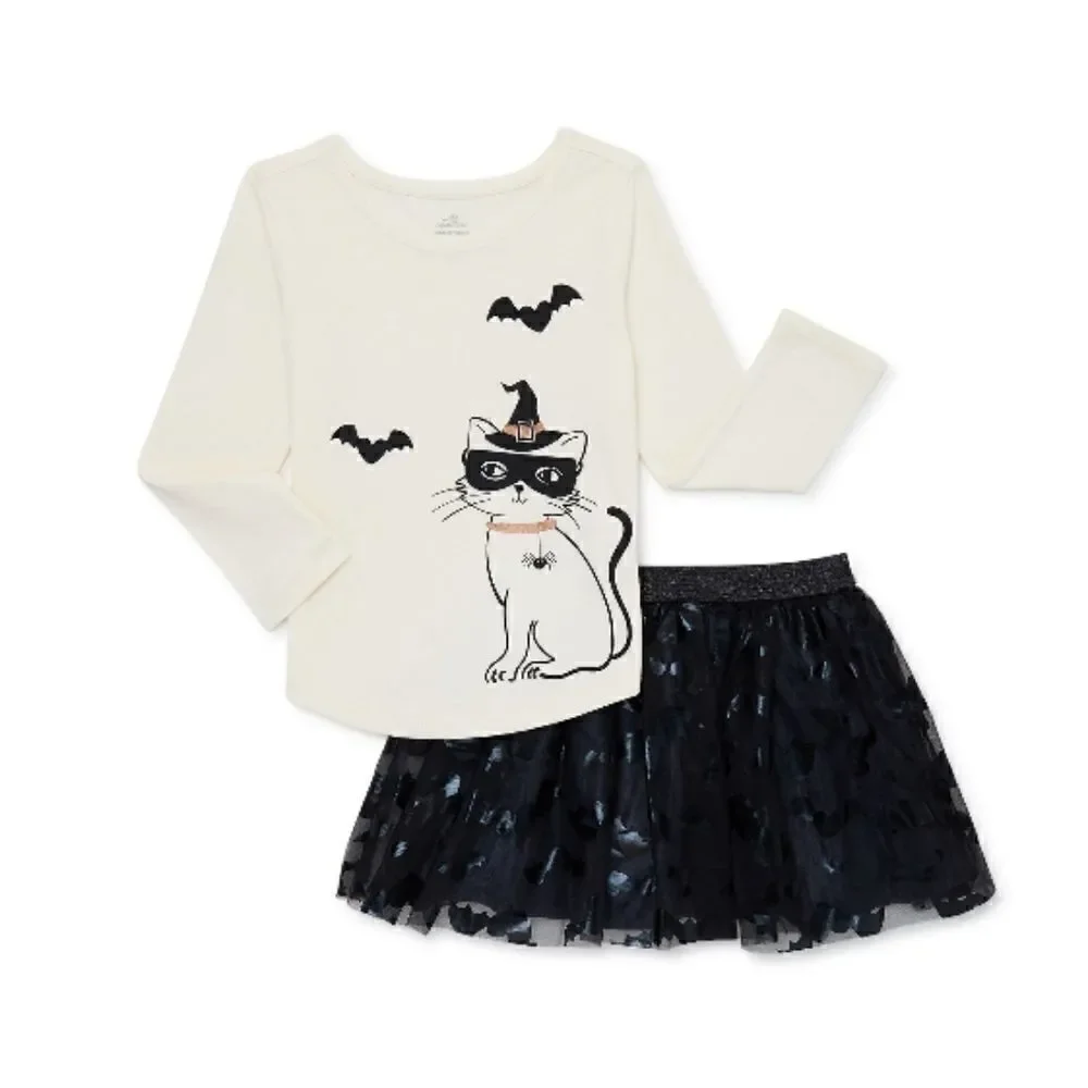 Baby Girl Halloween Tutu Outfit & Mini Mouse Pajama Set 4 Pieces Size 12mo